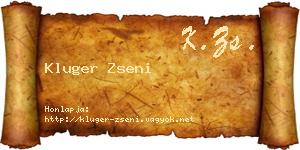 Kluger Zseni névjegykártya